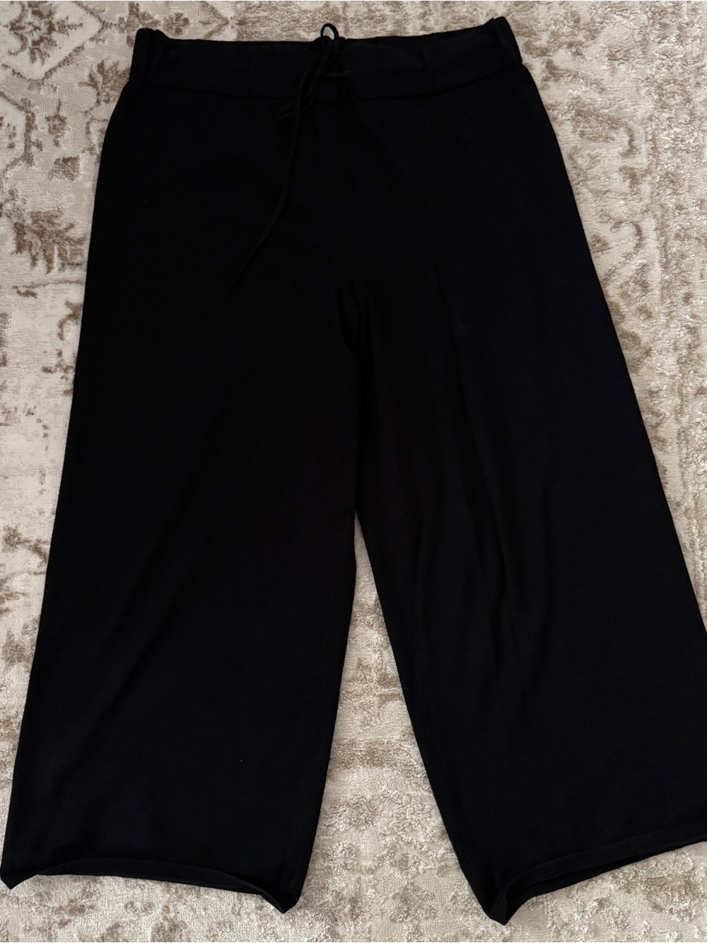 Babaton Jersey Knit Cropped Wide Leg Pants